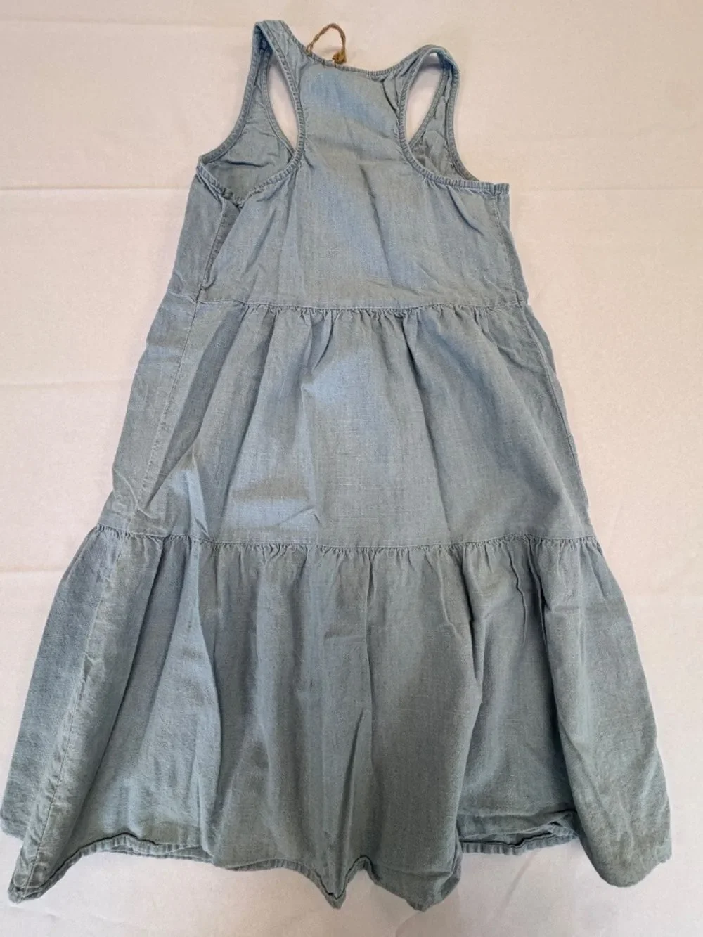 True Craft Juniors Light Wash Denim Tiered Sundress Size XS